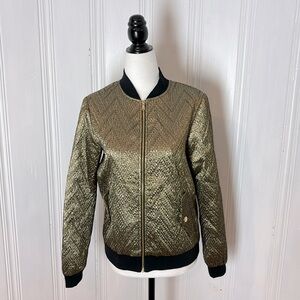 Golden TRINA TURK bomber jacket